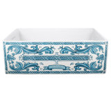 Nantucket Sinks 33-Inch Farmhouse Fireclay Sink with Nautical Design Applique Apron Front