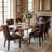 Modern Upholstered Faux Leather Dining Chairs Set Of 4 Mid Century Dining Room Chairs Tufted Ring Back Kitchen Dining Chairs Comfortable Side Chairs With Nail Head Trim-100752896