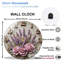 Horloge murale moderne en verre lavandebouquet et roses