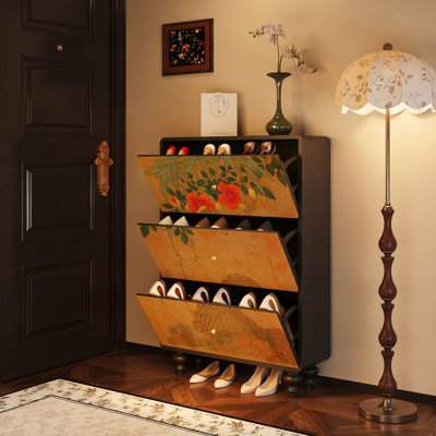 Armoire à chaussures en bois massif chinois