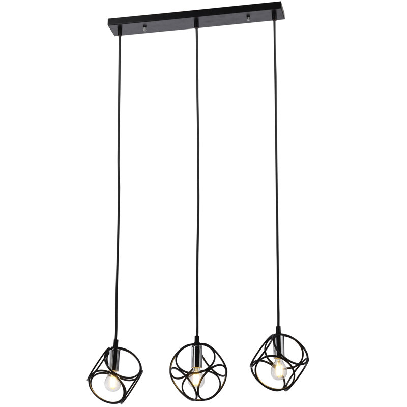 Luminaire suspendu en grappe géométrique 3 lumières Rosmunda