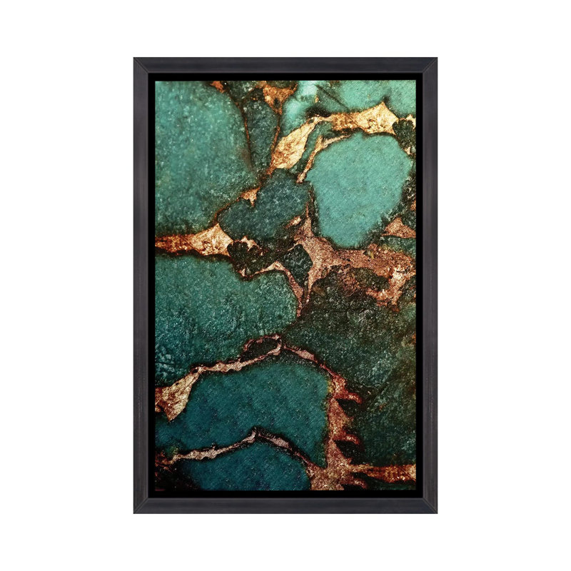 «Emerald» - reproduction d'art, Cadre noir vieilli, H 40 po x l 26 po x P 1,5 po