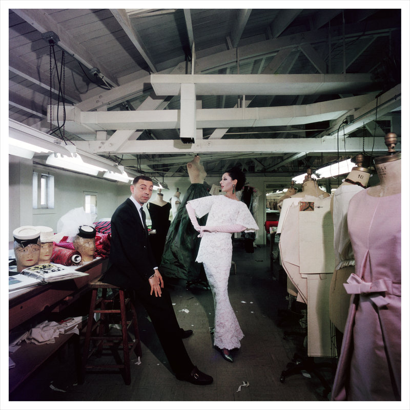 Galanos And Dovima Print by Slim Aarons, Unframed, 45" H x 45" W x 0.1" D