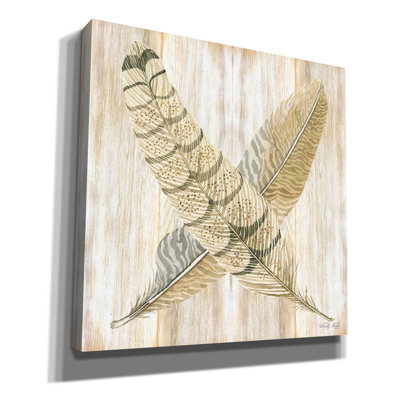 «Feathers Crossed I» par Cindy Jacobs, art mural sur toile