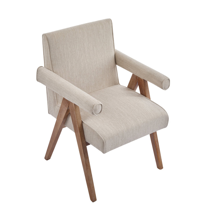Fauteuil de salle à manger en tissu Poppy, Beige