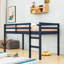 Lit mezzanine simple en bois avec échelle-634791088