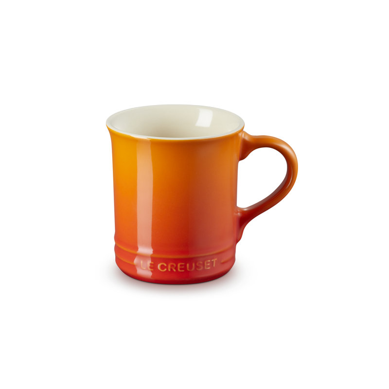 Le Creuset Stoneware Mug, 14Oz., Sea Salt, Orange