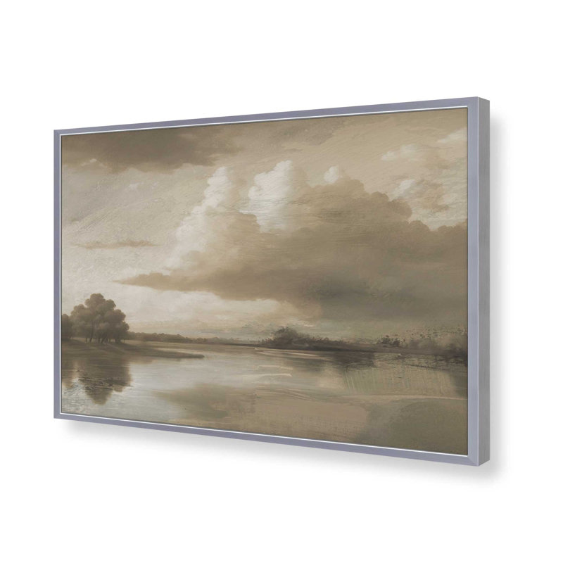 «Lake Park» par Garima Dhawan, reproduction d'art, Argent argent, H 12 po x l 16 po