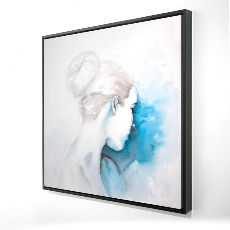 «Watercolor Abstract Girl With Hair Bun» sur toile, H 36 po x l 36 po x P 1,5 po