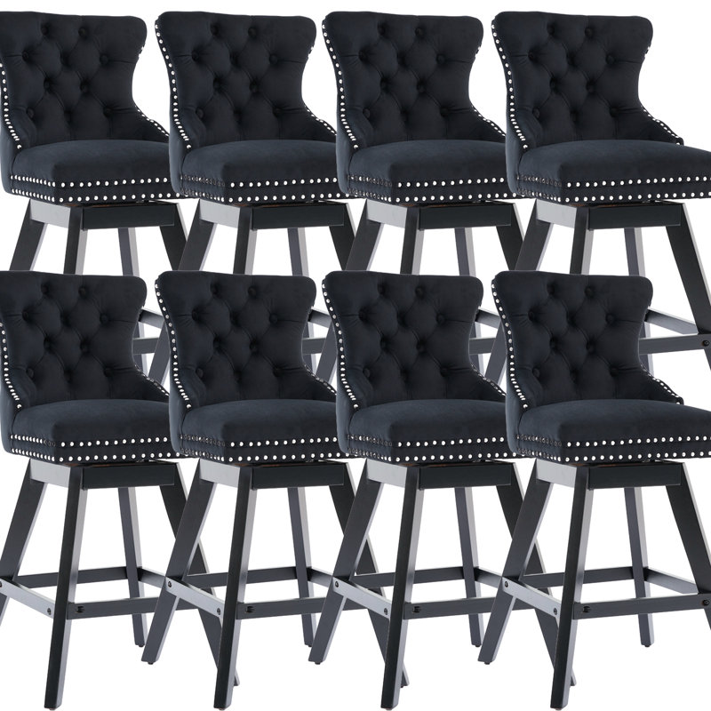 Ensemble de 8 tabourets de bar Modern, Noir