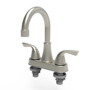 Robinet pour salle de bain à poignée double 4 po, robinet de lavabo en alliage de zinc avec bec à arc élevé et cartouche de disque en céramique, 1,2 gallon par minute