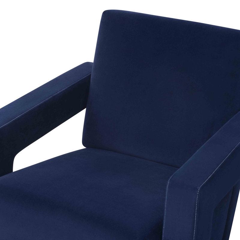 Fleischer Velvet Accent Chair, Blue