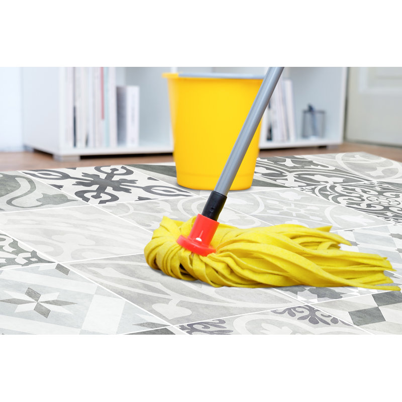 Emmadell Vinyl Machine Printed Area Rug, Rectangle 4'4.4" x 6'6.7"