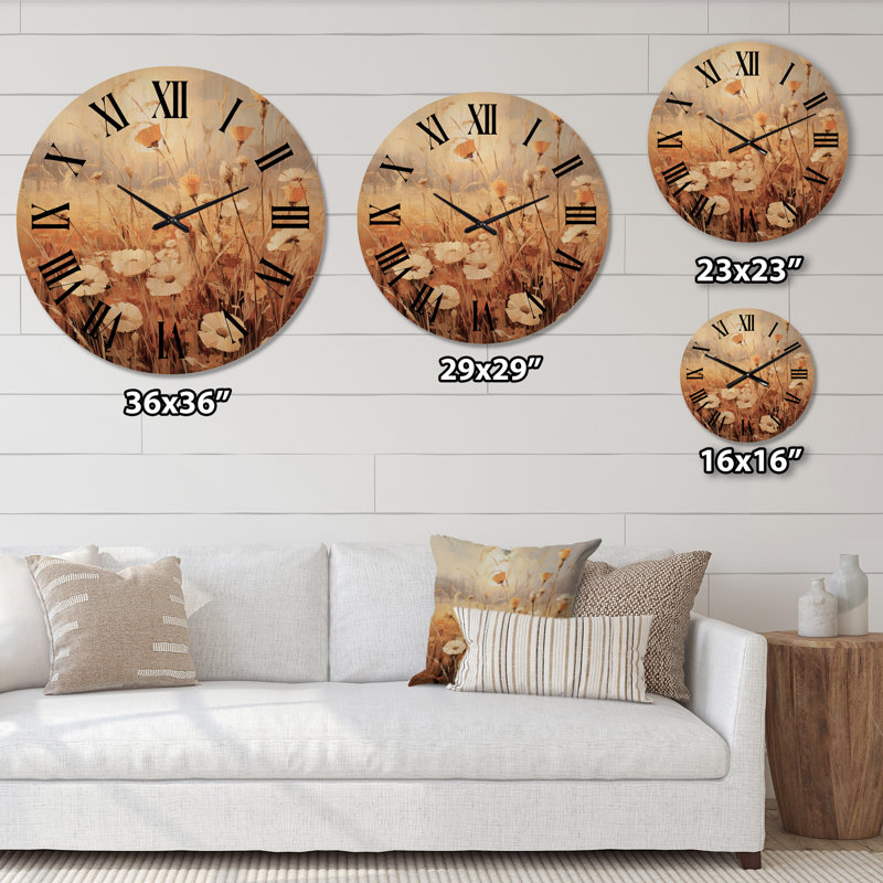Horloge murale en bois massif Rivenburg, Très grand