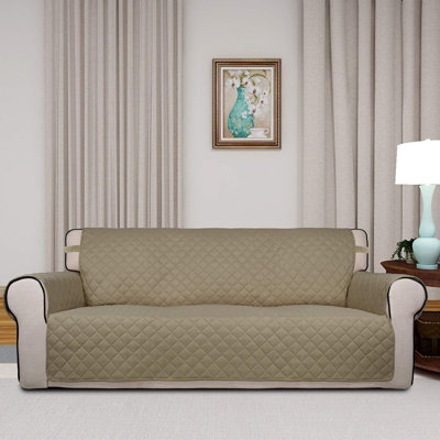 Housse de canapé matelassée réversible, protection imperméable avec fixations antidérapantes et sangles élastiques, housse lavable pour meubles pour animaux