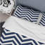 Ensemble de housse de couette à chevrons bleu et blanc-109146205