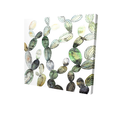 Pattern Opuntia Cactus - Botanical Canvas for Home Decor