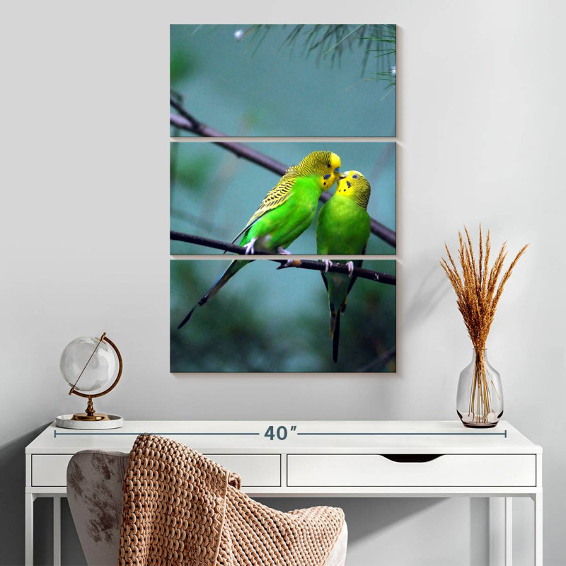 Brampt Kissing Parakeets, 32" H x 20" W