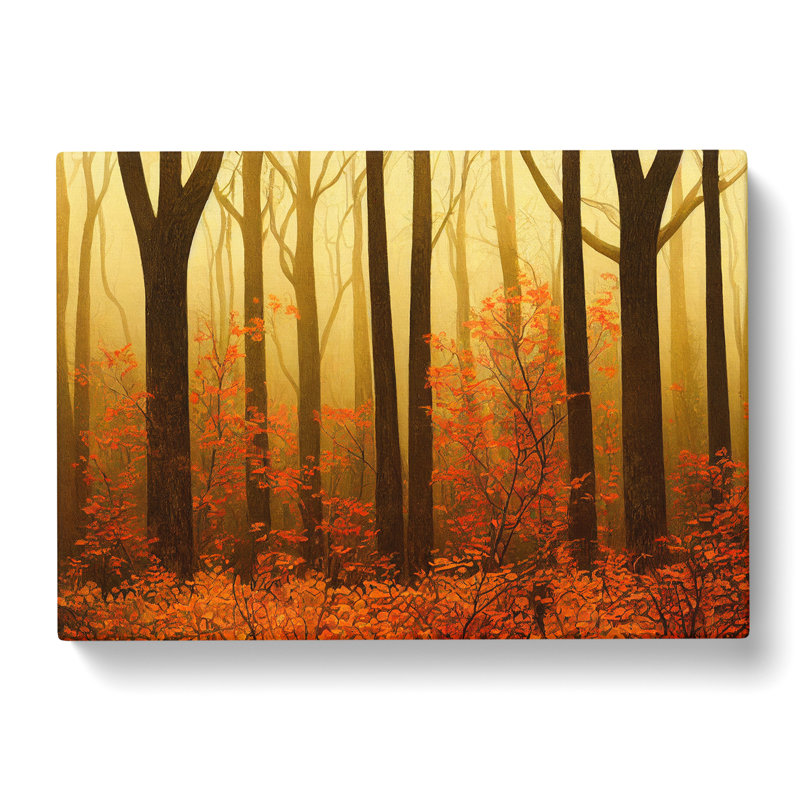 Cheery Autumn Forest - Wrapped Canvas, 50cm H x 76cm W x 3cm D
