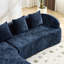Canapé en forme de L en chenille bleu foncé avec éponge hautement élastique, accoudoirs courbés et quatre coussins décoratifs pour plus de confort et de style-1658638439