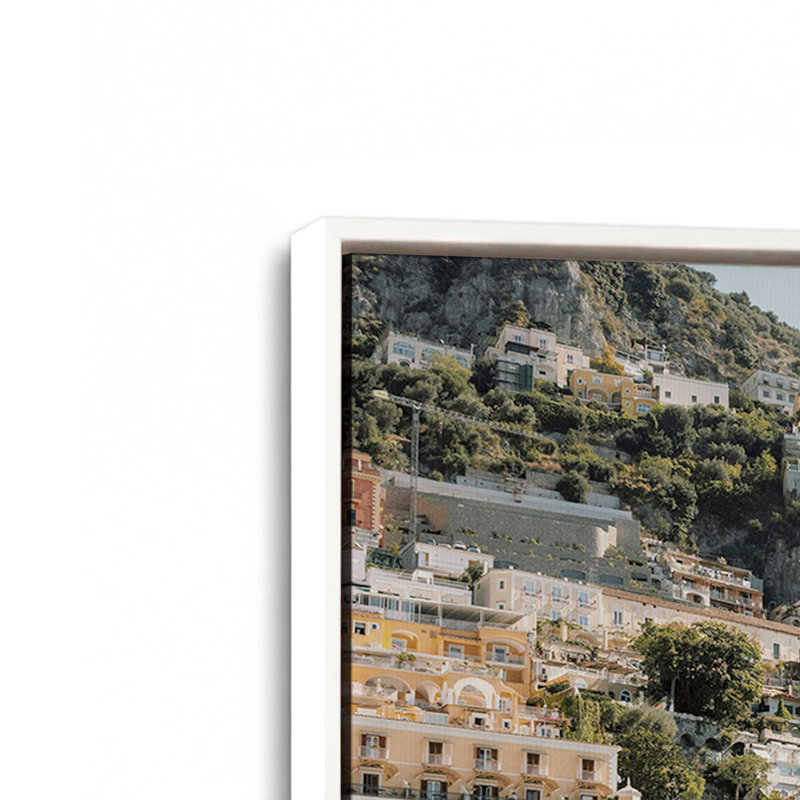 Impression sur toile Nautical Positano, Cadre flottant blanc opaque, H 20,75 po x l 30,75 po x P 1,75 po, 1