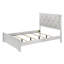 Lit à panneaux très grand de style moderne avec tête de lit tapissier et capitonnage blanc flocon de neige pour un ensemble de chambre à coucher élégant-1002067140