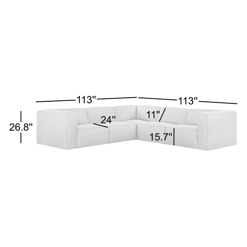 Jaye - Canapé modulaire rembourré 5 pièces Jaye