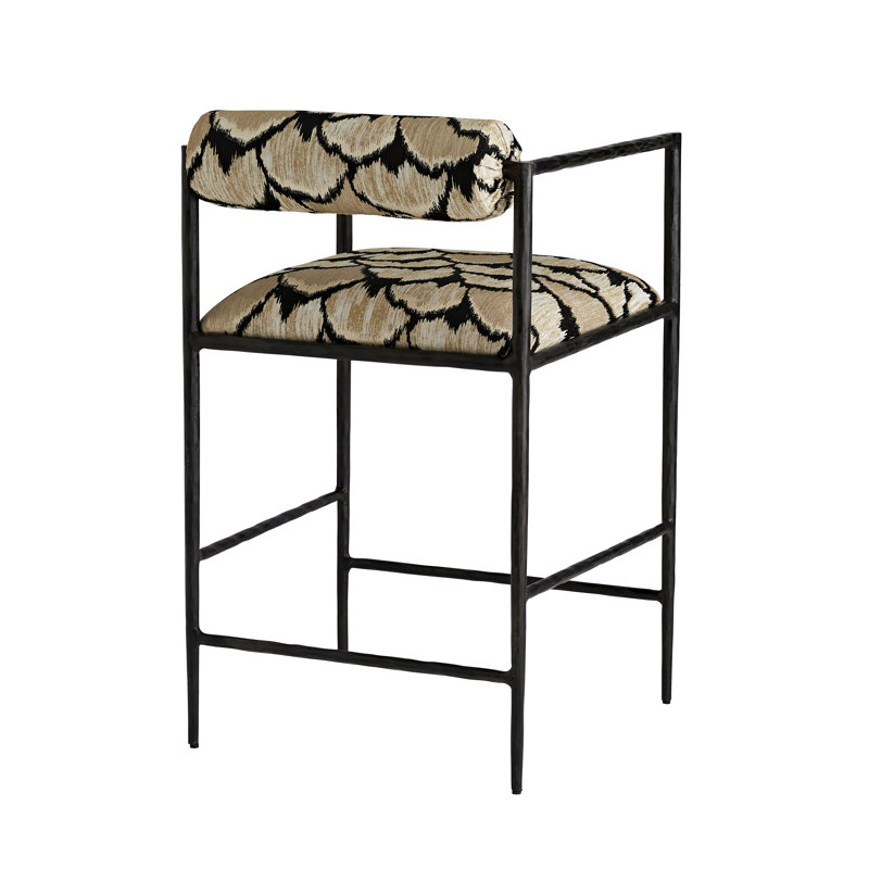 Barbana Upholstered Stool with Metal Frame, Counter Stool (24" Seat Height)