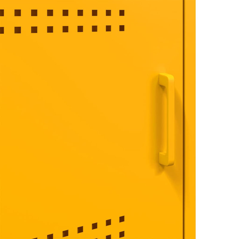 Prinsh 36cm W Steel Bedside Table, Mustard Yellow