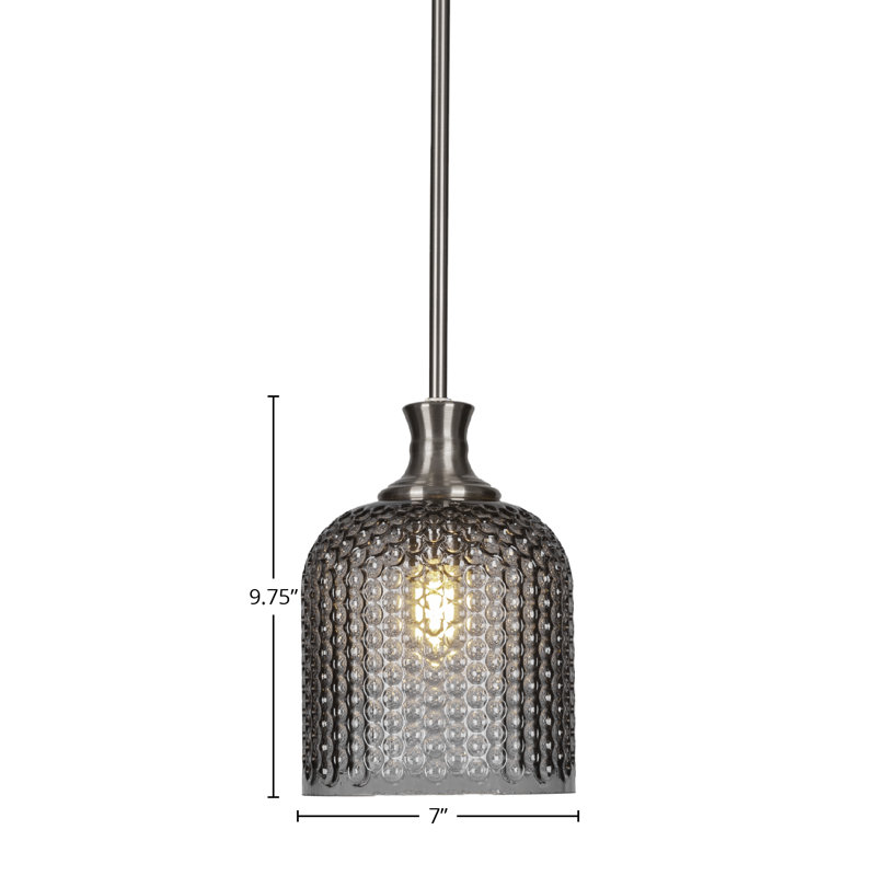 Luminaire suspendu à tige Zola, Nickel brossé