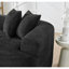 Canapé 4 places courbé en forme de nuage moderne, chenille douce, sans assemblage, confortable pour les rassemblements, revêtement en chenille élégant pour petits espaces, assemblage requis, vidéoconférence, dissimulé