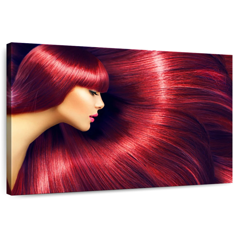 Femme de la Navette aux longs cheveux roux, H 32 po x l 48 po