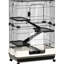Cage en métal pour petits animaux avec deux ouvertures et plateau pour chinchillas, lapins, furets - pour chinchilla, lapin, noir