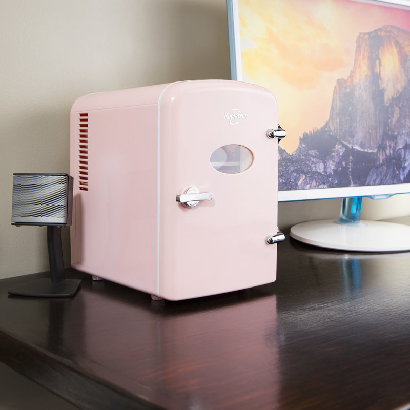 Koolatron Retro 4.2 Qt. Countertop Mini Fridge, Pink