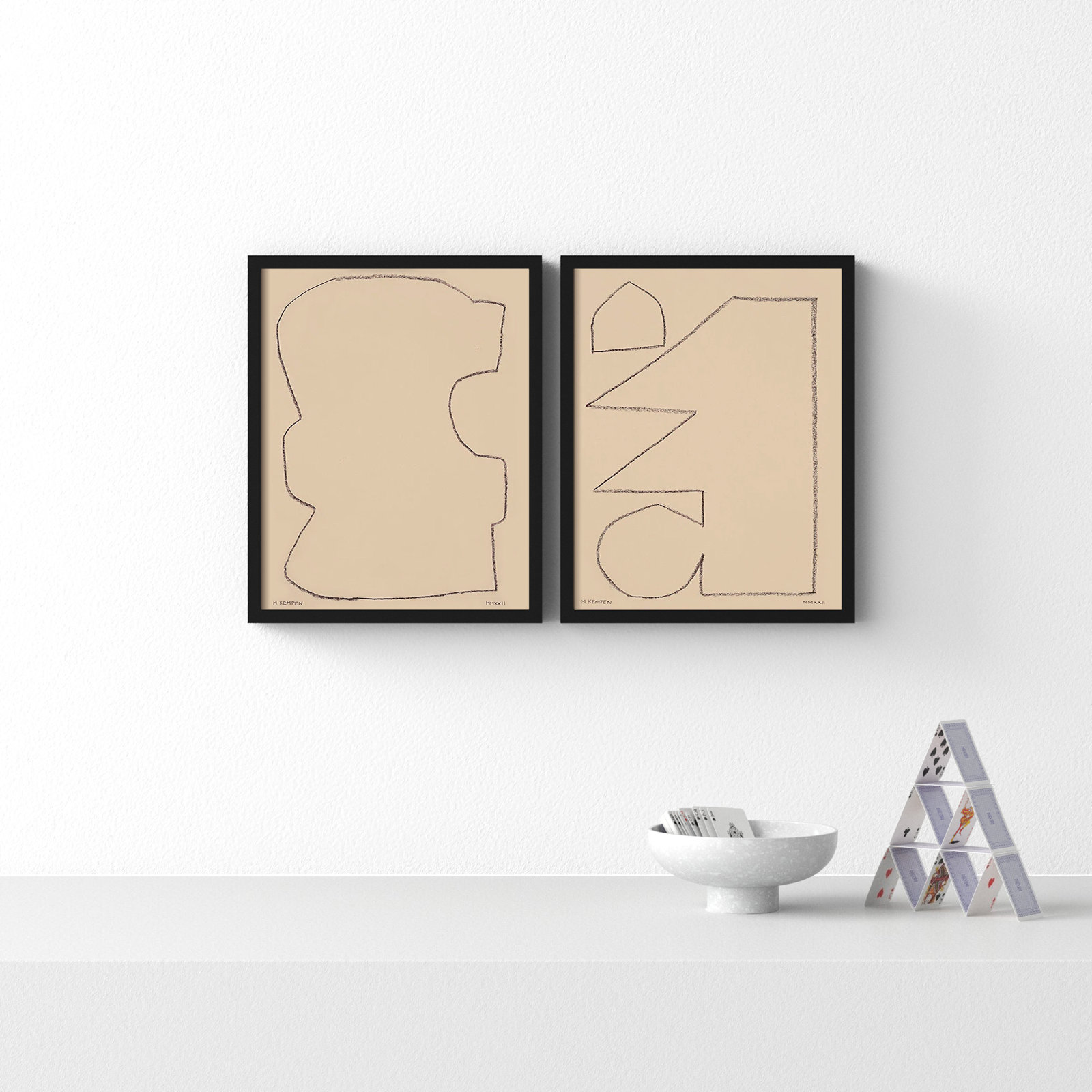 Freya "Outlines 9 and 10" 2-Piece Print Set, Black Framed, 16" W x 20" H