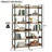 6-Tier Industrial Bookshelf With Open Shelves, Freestanding Metal Frame For Storage And Display, Modern And Durable Design For Various Rooms