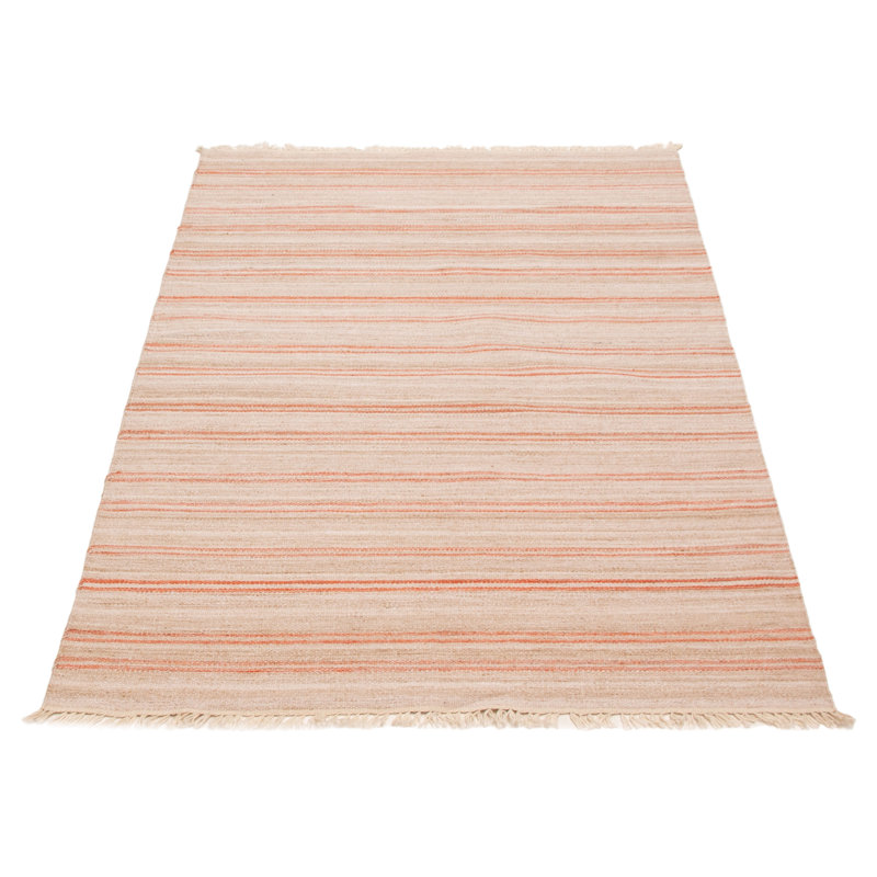 Tapis unique en laine nouvel âge rectangulaire 5 pi 1 po x 8 pi 3 po beige
