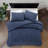 Navy Blue Polyester 180 Thread Count Washable Down Comforter Set-961982461