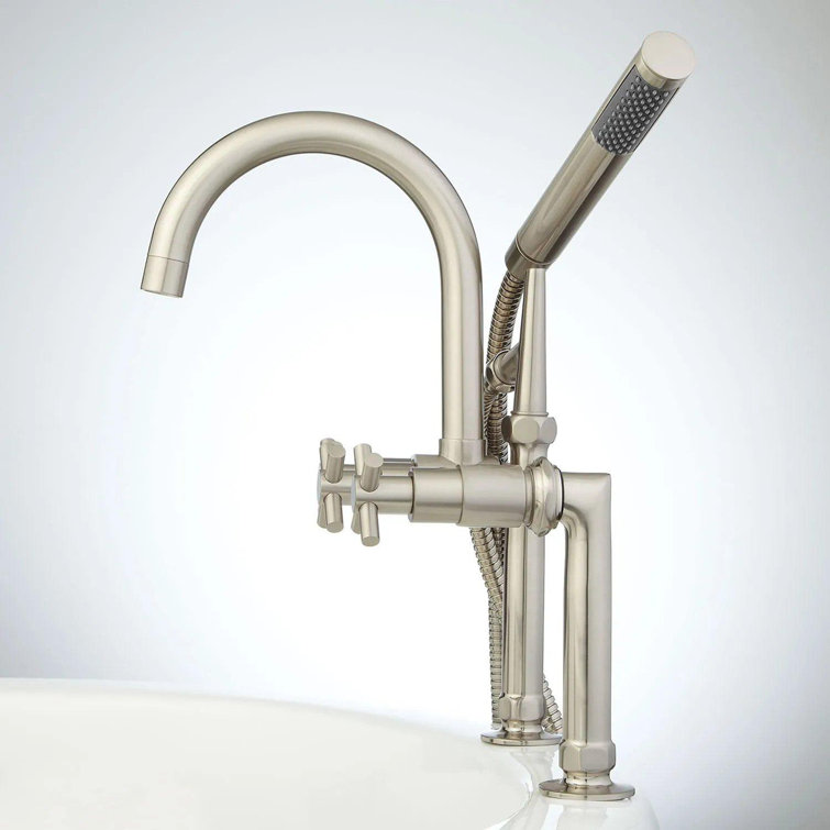 Sebastian Deck Mounted Roman Tub Faucet with Cross Handles