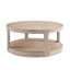 Table basse ronde en bois de 40 pouces avec 2 - Style rustique Mid-Century pour la maison et roues mobiles