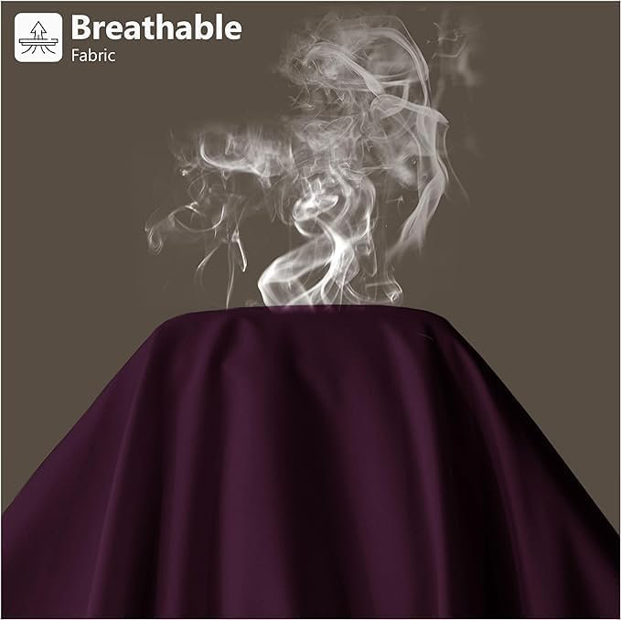 Ranarda Cotton Blend Percale Flat Sheet, Double (4'6), Aubergine