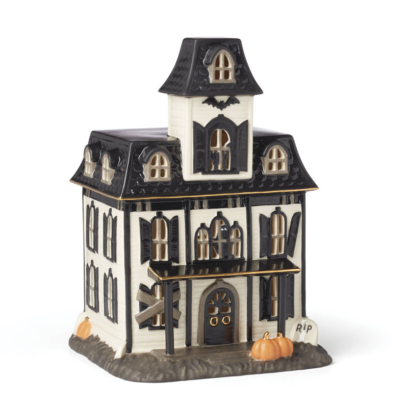 Figurine rétro rétro illuminée de maison d'Halloween