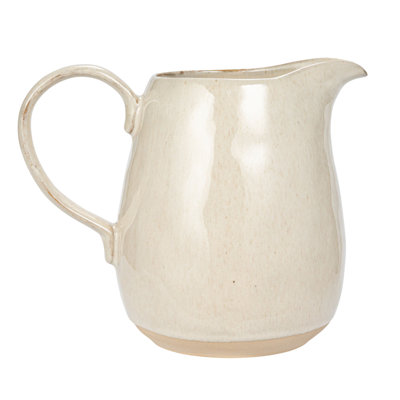 Stoneware Pitcher with Reactive Glaze and Speckles