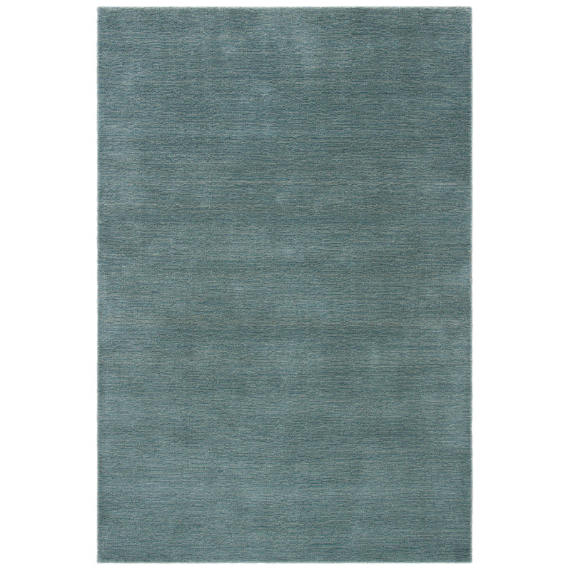 Southbury Hand Loomed Wool/Cotton Solid Color Rug in Blue Ombre, Rectangle 10' x 14'