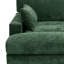 Chaise longue surdimensionnée rembourrée en chenille verte avec accoudoirs et coussins décoratifs-289331908