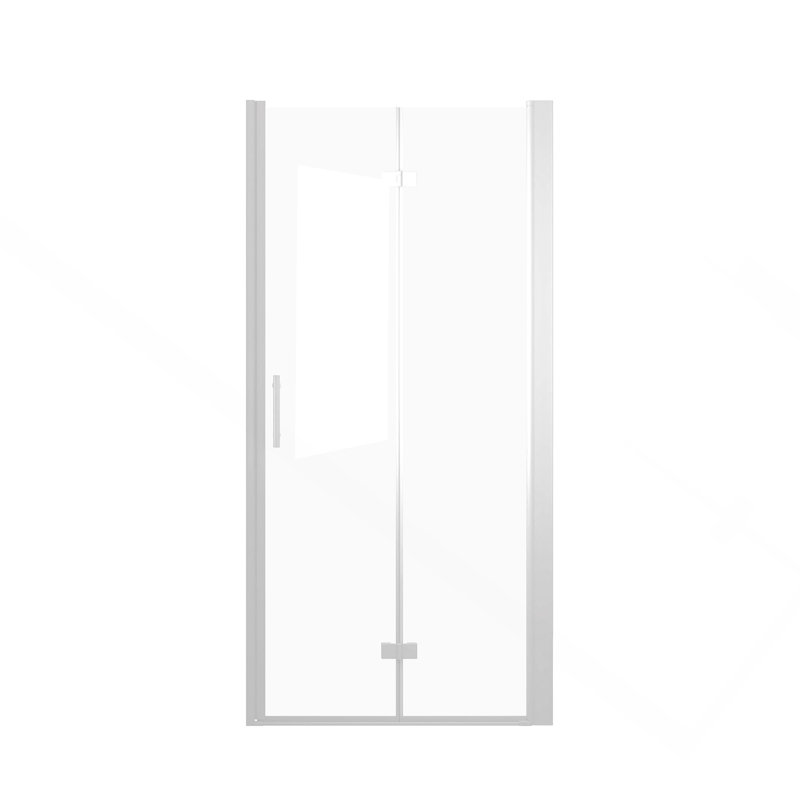 33-32 "x 72" Bifold Shower Door, 1/4"(6mm) Tempered Glass, Chrome Aluminum Frame, Explosion Proof Film, Chrome