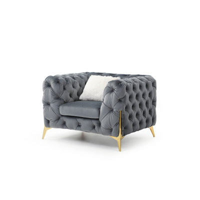 Fauteuil en velours 44,9 po Moorehead