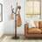 Solid Wood Coat Rack Tree-Freestanding With 8-Hook Coat Rack-1206854187