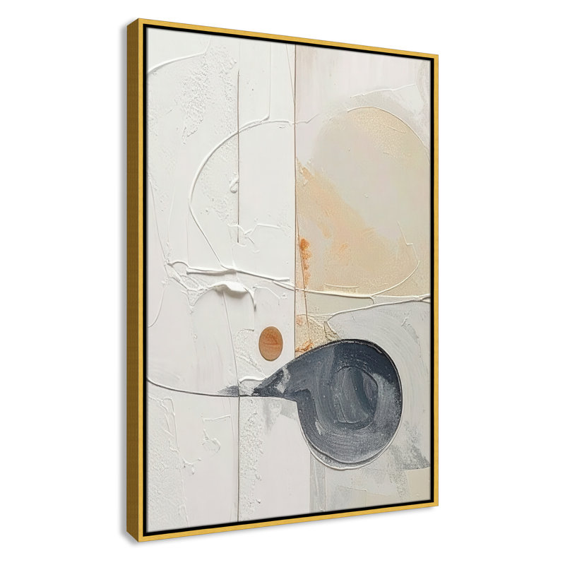 «Plastering III» par Alonza Saunders, Toile avec cadre, L 25,5 po x H 37,5 po, Flotteur doré