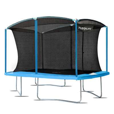 Ensemble de trampoline rectangulaire d'extérieur Plexalife 8 x 12 pi avec enceinte de sécurité haut de gamme pour enfants